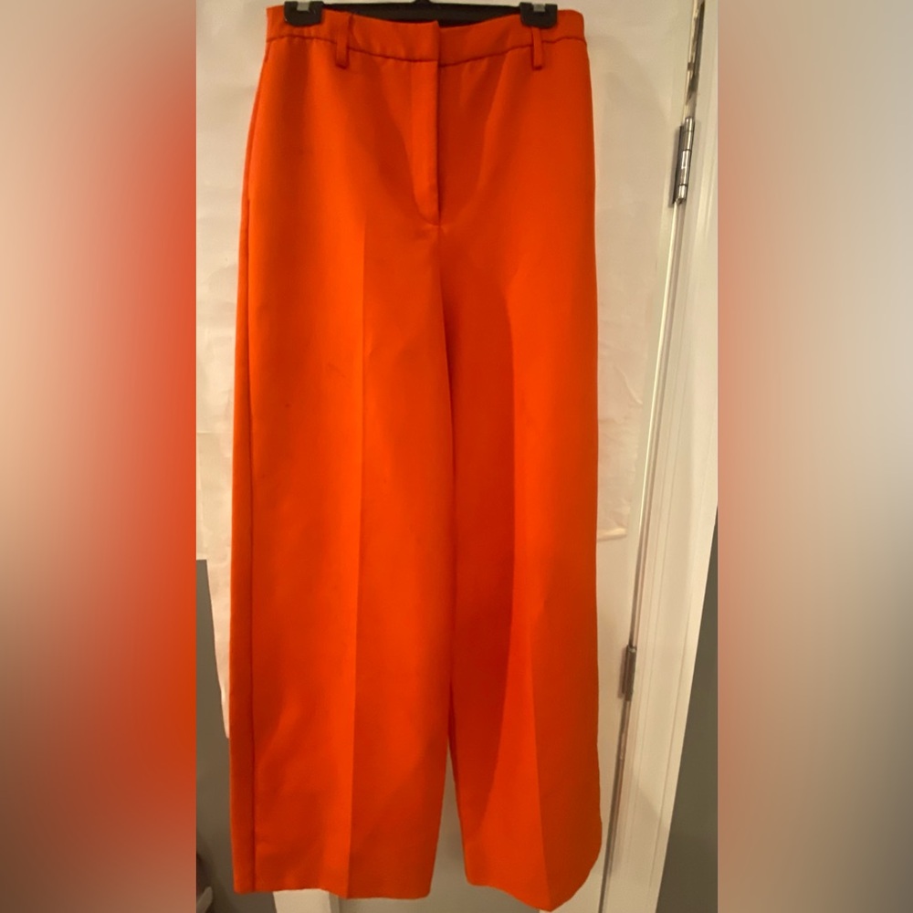 ASOS design Wide Leg high rise Pants in Orange Size 6 TALL